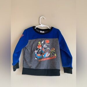 Vintage Space Jam Sweater Top Boys Kids 3T Blue Grey 90s Y2K Cartoon Collectible
